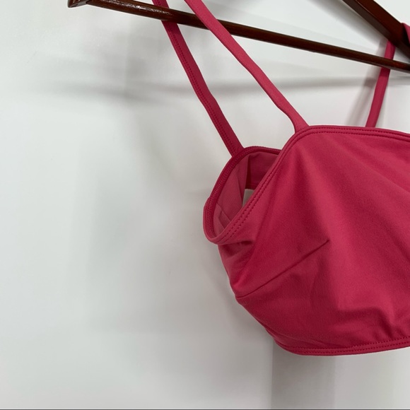 Free People Movement Rosey Pink Bandeau Popover Sports Bra With Cutout Back New - Picture 4 of 16